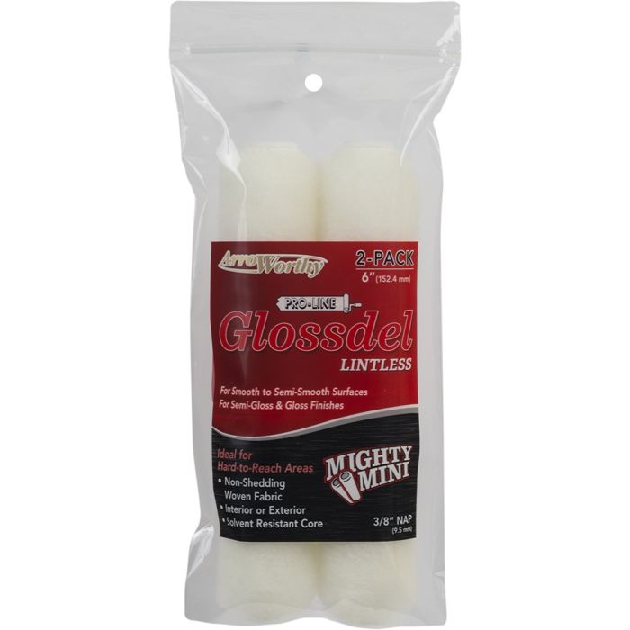 ArroWorthy 6-1/2" x 3/8" Nap Glossdel Lintless Mini Rollers (2pk)
