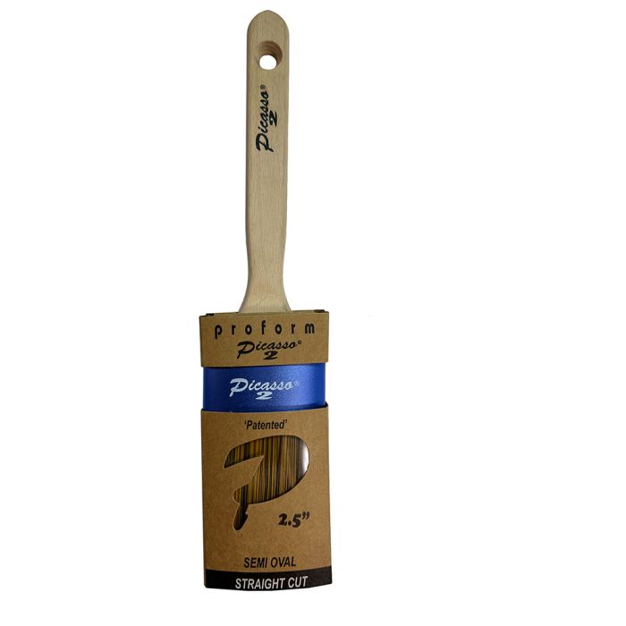 Proform 2-1/2" Generation 2 Picasso Standard Handle Oval Straight-Cut PBT/Nylon Blended Paint Brush