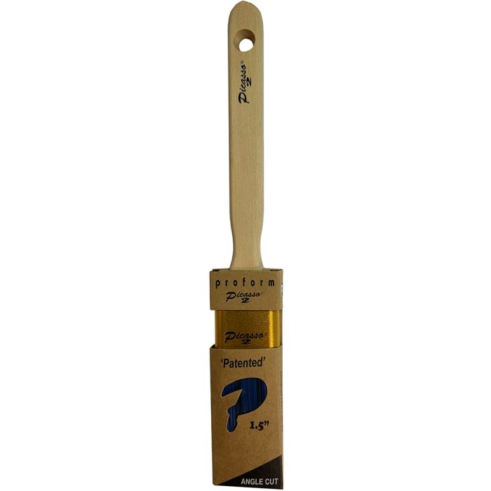 Proform 1-1/2" Generation 2 Picasso Standard Handle Angled Cut PBT/Nylon Blended Paint Brush