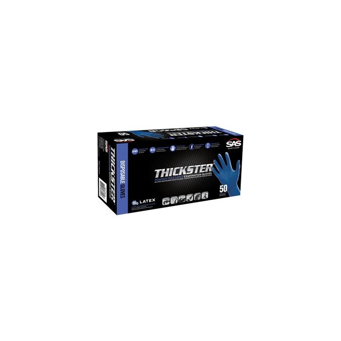 SAS 14mil Thickster Latex Disposable Gloves Powder Free