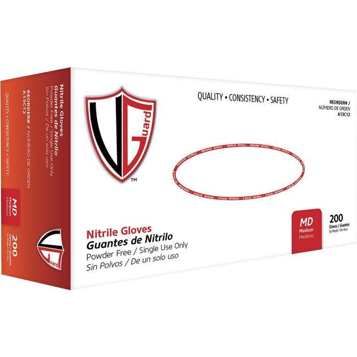 Vanguard Blue 3mil Nitrile Powder-Free Gloves Textured Surface Medium 200Pk