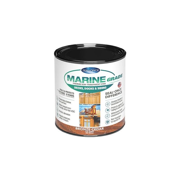 Seal-Once Marine Grade Pre-Mixed Semi-Transparent Premium Wood Stain & Sealer