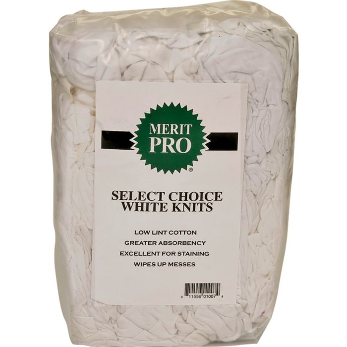 Merit Pro #10 8lb Green Label Block of Choice White Knit Rags