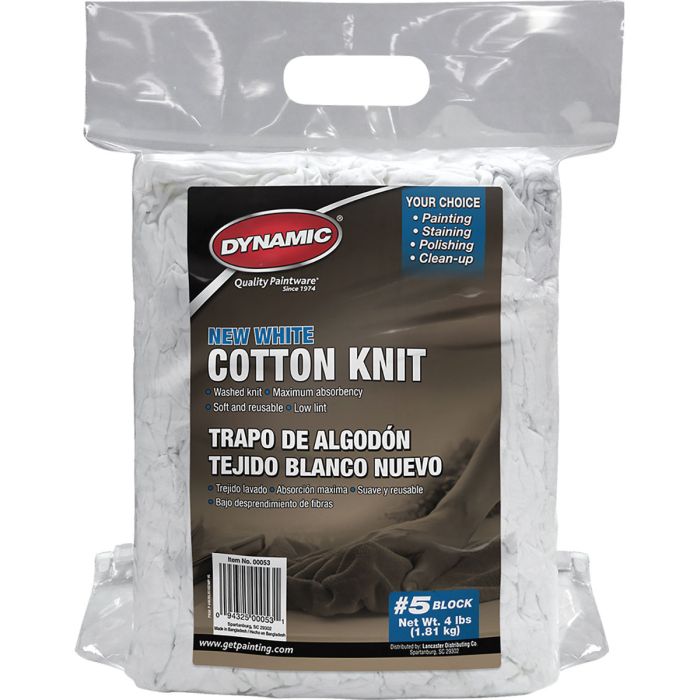 Dynamic #5 4Lb Block New White Cotton Knit Wiping Cloth