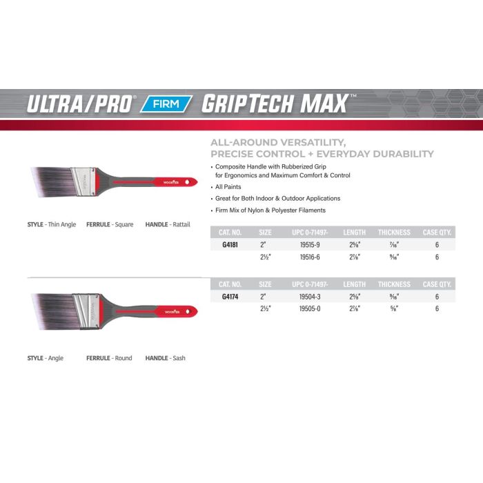 Wooster Ultra/Pro GripTech MAX Paint Brushes