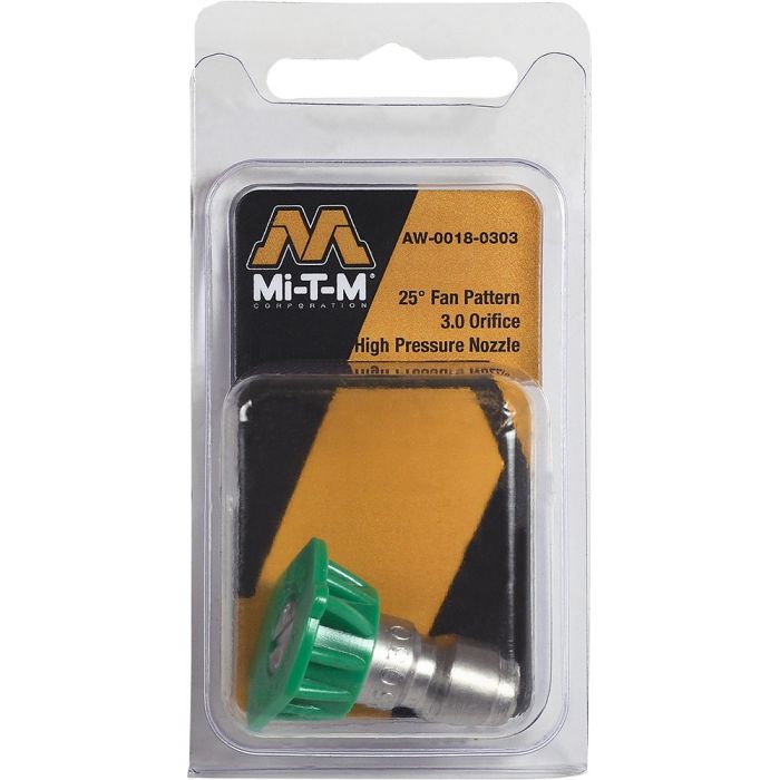 Mi-T-M 3.0 Orifice 25 Degree (Green) Pressure Washer Quick Connect Nozzle