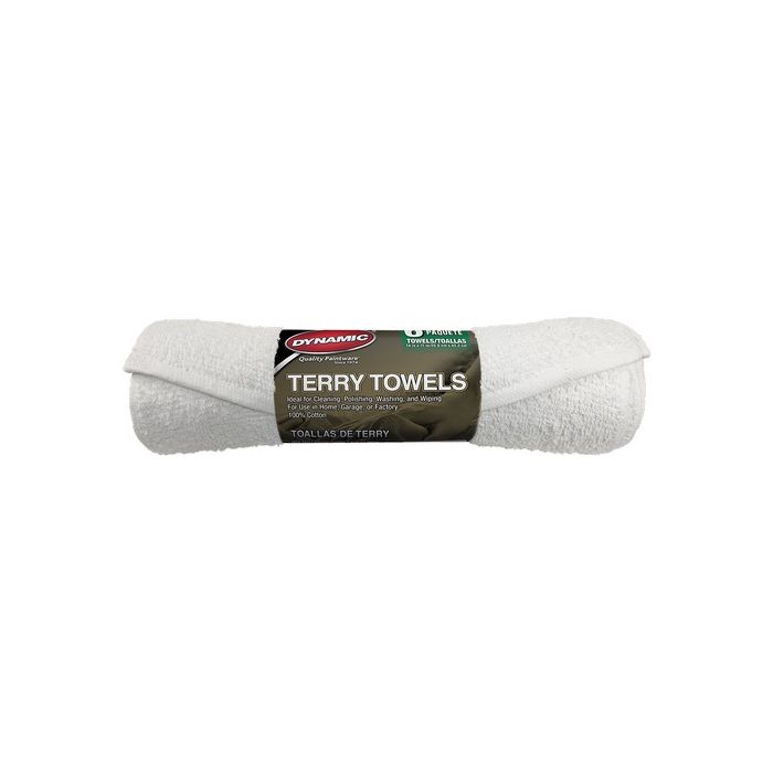 Dynamic 14" x 17" White Terry Towel 6Pk