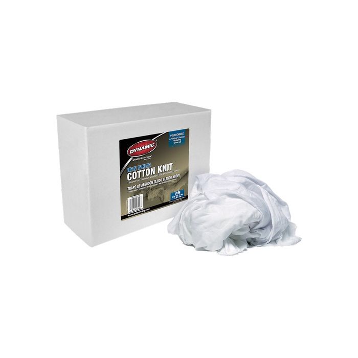 Dynamic #5 4Lb Box New White Cotton Knit Wiping Cloth