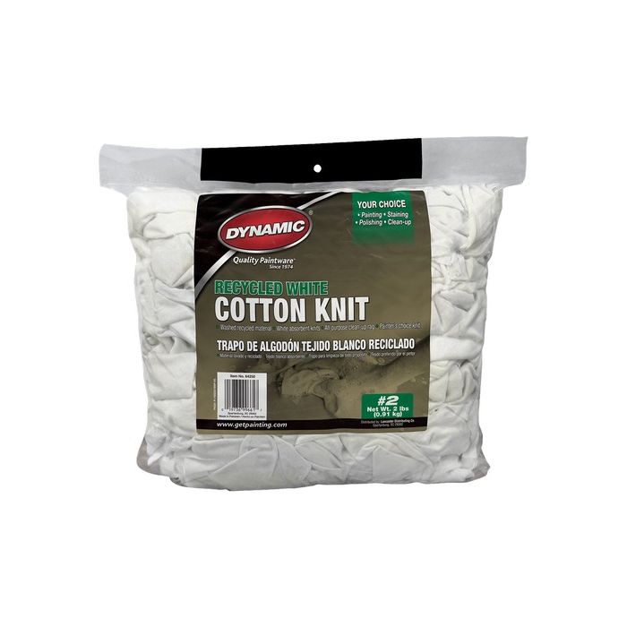 Dynamic #2 2Lb Bag Recycled White Cotton Knit Wiping Cloth