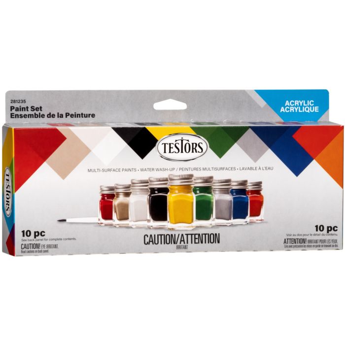 Testors 10 Piece Acrylic Craft Paint Set
