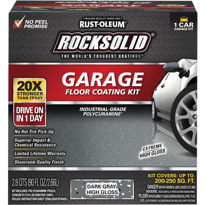 Rust-Oleum Rocksolid Dark Gray High Gloss 1 Car Garage Floor Coating Kit