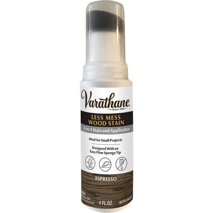 Varathane 4oz Semi-Transparent Espresso Water-Based Less Mess 2-in-1 Wood Stain & Applicator