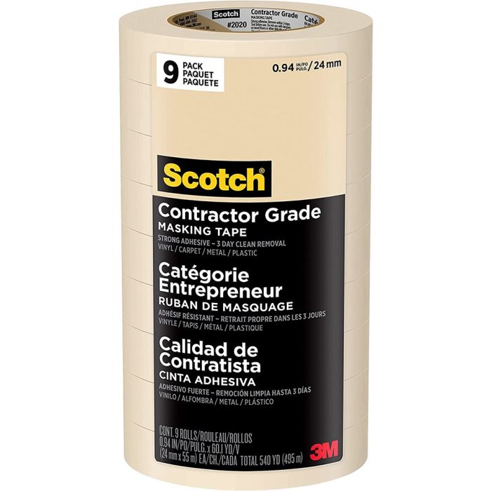 3M 2020 Scotch Contractor Grade Masking Tape for Painting (Indoor & Outdoor)