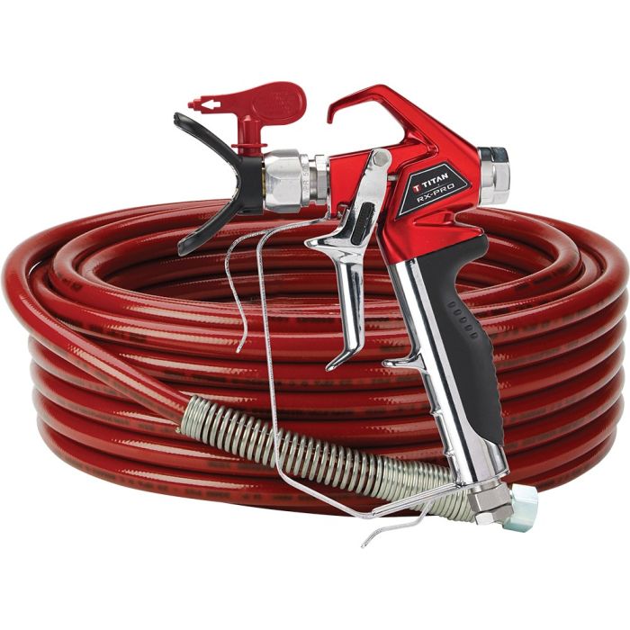 Titan RX-PRO Airless Paint Spray Gun Hose Whip & Tip Kit (Contains Gun w/2 & 4-Finger Grips, 50' x 1/4" Hose, 3' Whip Hose & TR1 517 Tip)