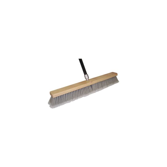 DQB 24" Grey Flag Tip Floor Sweep w/60" Threaded Handle