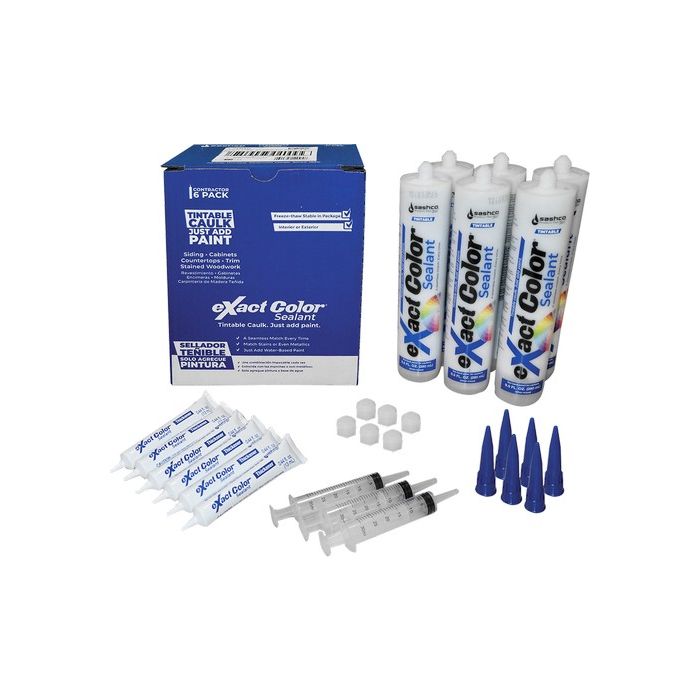 Sashco Exact Color Caulk Contractor Pk - 6 Cartridges 3 Syringes 6 Activator