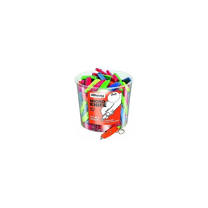 Allway Neon Plastic Micro Knives Bucket (Case of 50)