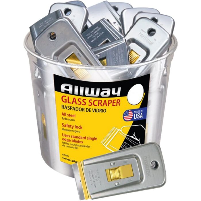 Allway Safety Glass Scraper Labelled (Case of 50)