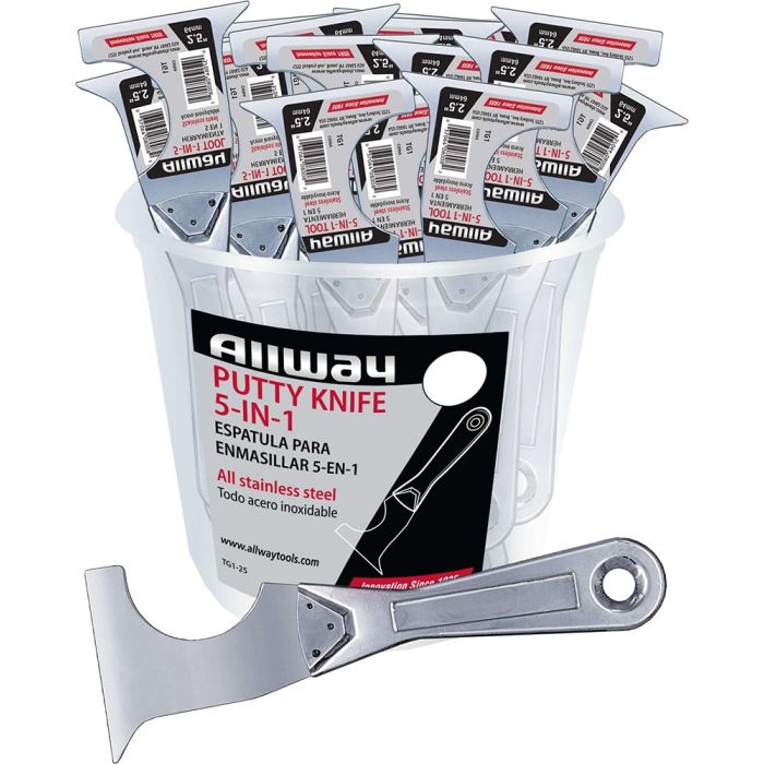 Allway 5-In-1 All Steel Putty Knife (Case of 25)