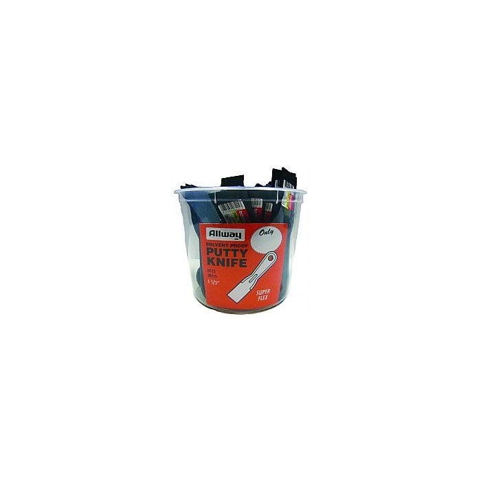 Allway 1-1/2" Plastic Putty Knife Bucket Labelled (Case of 25)