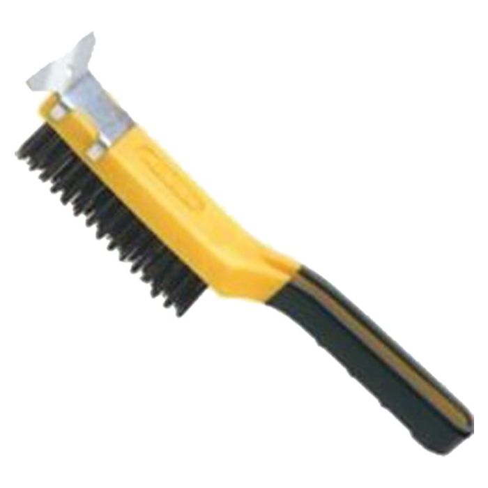 Allway 4 x 11 Row Carbon Steel Wire Brush w/Scraper & Soft Grip Handle