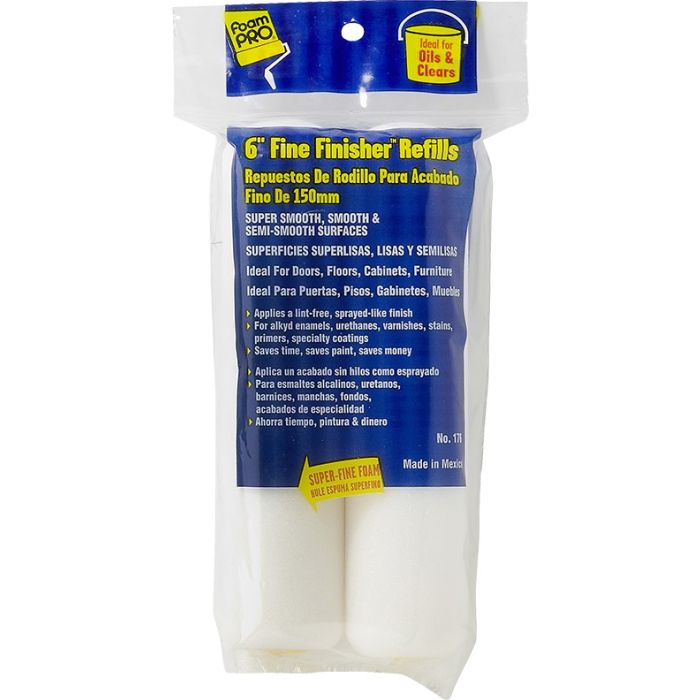 FoamPRO 6" Fine Finish Mini Paint Roller Refills (2 per Pack)