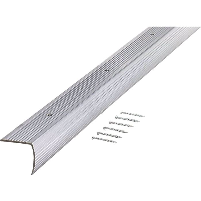M-D 72" x 1-1/8" Silver Fluted Stair Edging A726