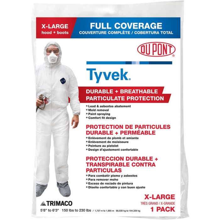 Trimaco XL Tyvek Coveralls w/ Hood & Boots