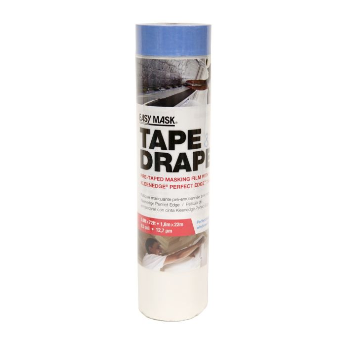 Trimaco Easy Mask 6' x 72' Tape & Drape Plastic Pretaped Drop Cloth