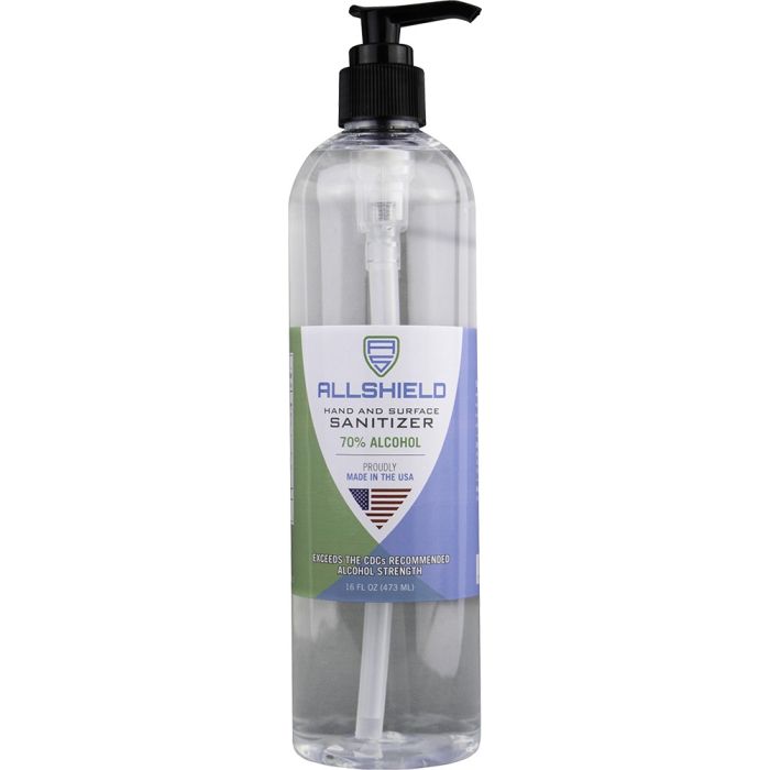 Allshield 16oz Hand Sanitizer Gel Pump