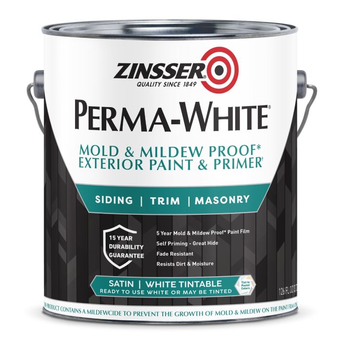 Zinsser Exterior Perma-White Mold & Mildew Proof Paints