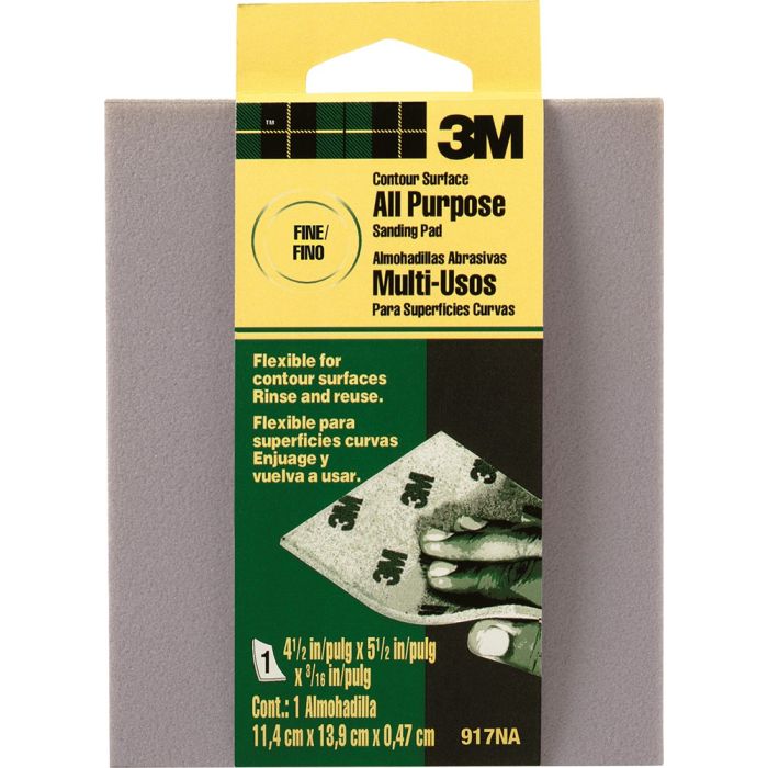 3M 4-1/2" x 5-1/2" x 3/16" Fine General Purpose Contour Surface Sanding Pad