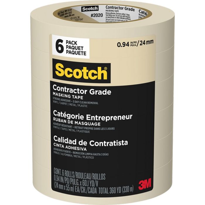 3M 2020 Scotch Contractor Grade Masking Tape for Painting (Indoor & Outdoor)