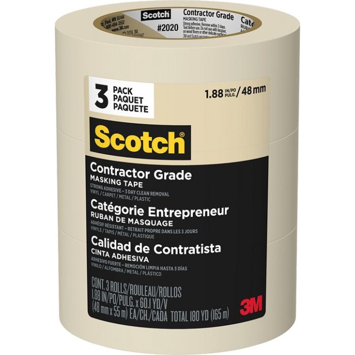 3M 2020 Scotch Contractor Grade Masking Tape for Painting (Indoor & Outdoor)