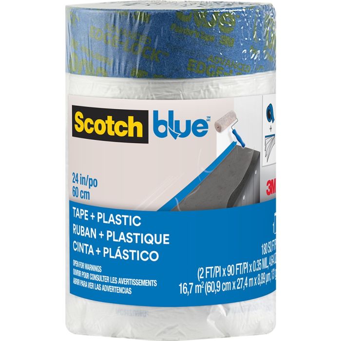 3M 24" x 90' ScotchBlue Pre-Taped Painters Plastic