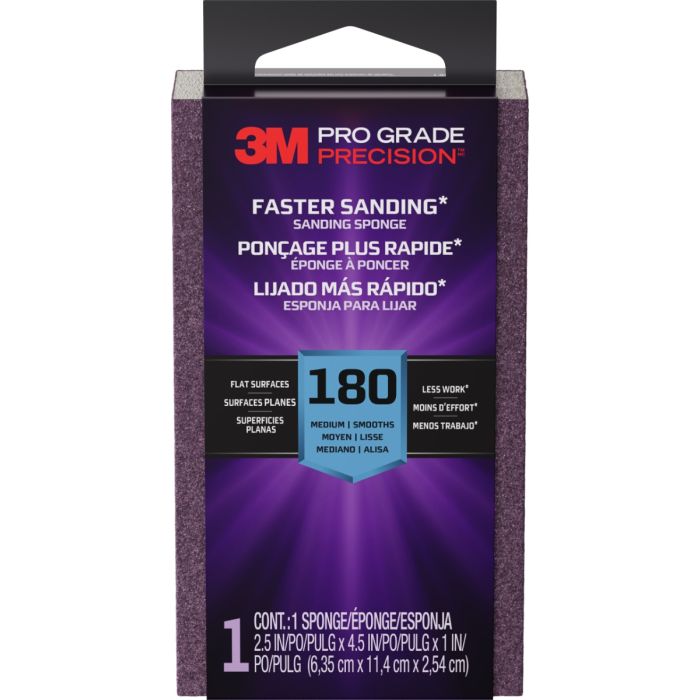 3M Fine 180 Grit Pro Grade Precision Faster Sanding Block Sponge