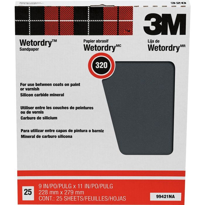 3M 9" x 11" 320A Pro-Pak Wetordry Sanding Sheets (25pk)