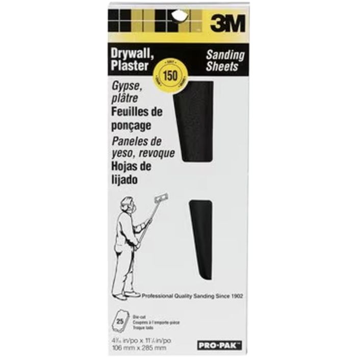 3M 4-3/16" x 11-1/4" 150C Pro-Pak Drywall Sanding Sheets (25pk)