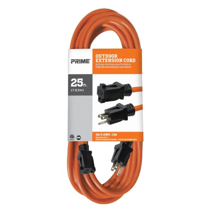 Prime Wire 16/3 SJTW Orange Outdoor Extension Cords