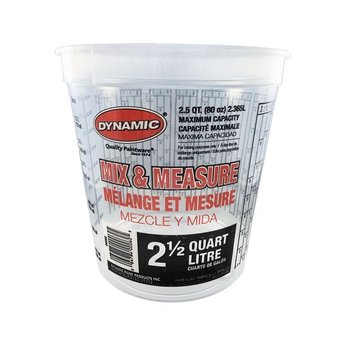 Dynamic 2.5qt Disposable Mix and Measure Cup Plus Ratios