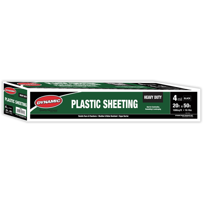 Dynamic 20' x 50' 4mil Black Plastic Sheeting