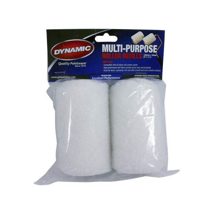 Dynamic 4" x 3/8" (100mm x 10mm) Nap Multi-Purpose Roller Cover (2pk)
