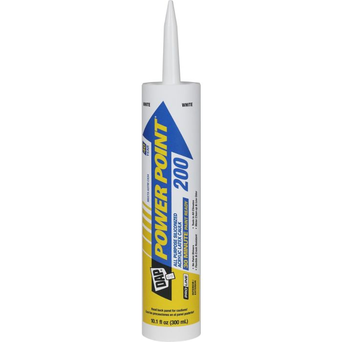 DAP 10oz White Power Point 200 Elastomeric Acrylic Latex Caulk w/Silicone