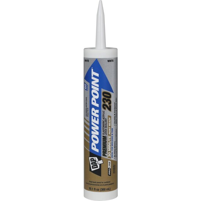 DAP 10oz White Power Point 230 Advanced Elastomeric Acrylic Latex Sealant