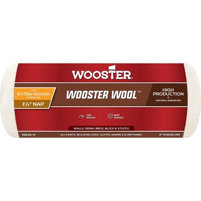 Wooster 9" x 1-1/4" Nap Wool Roller Cover