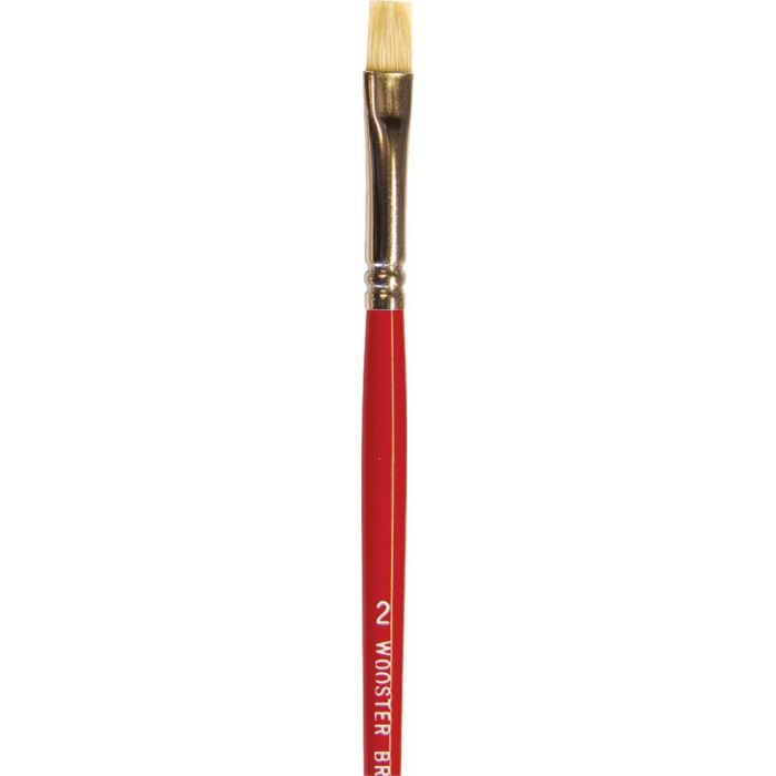 Wooster #2 White Bristle Oil Brights Artist Brush