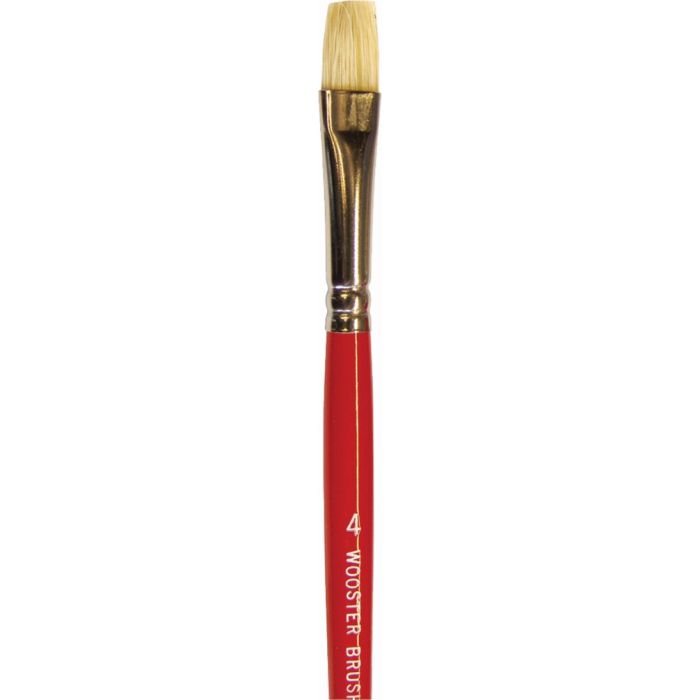 Wooster #4 White Bristle Oil Brights Artist Brush