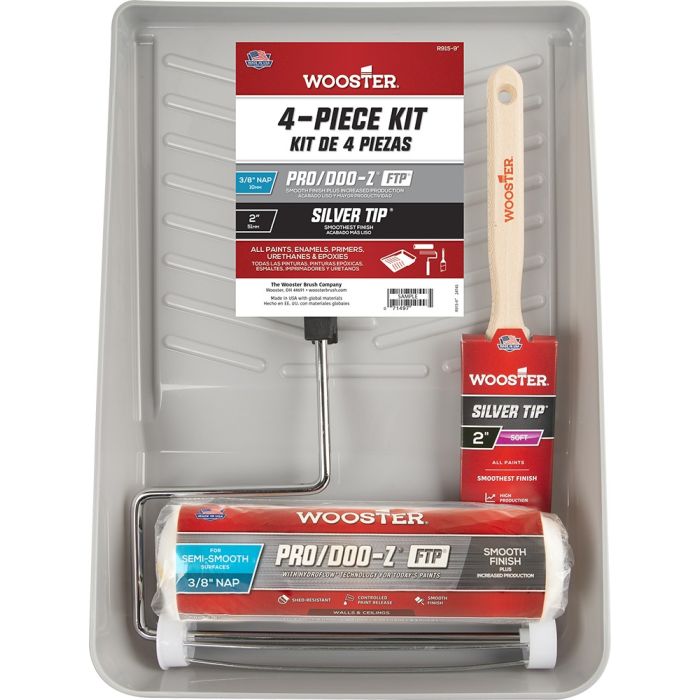 Wooster 9" Pro/Doo-Z FTP Silver Tip Roller Kit (4pc)