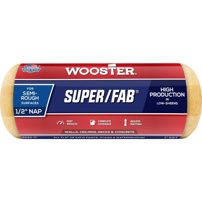 Wooster 7" x 1/2" Nap Super/Fab Roller Cover