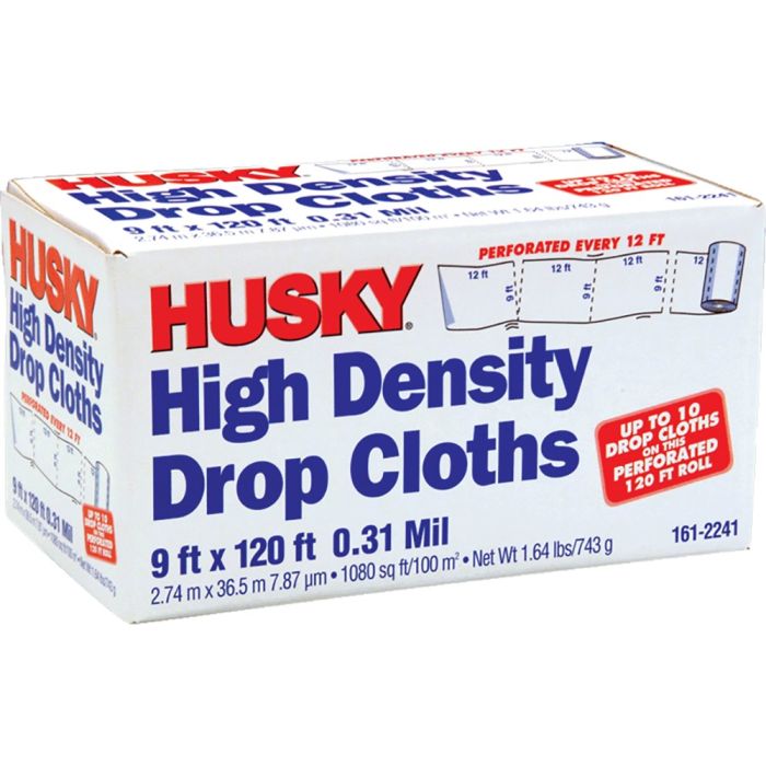 Husky 9' x 12' .31mil Perforated High Density Drop Cloth 10pk